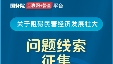 屌逼小视频国务院“互联网+督查”平台公开征集阻碍民营经济发展壮大问题线索